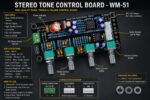 WM-51 Stereo Tone Control Board | Bass Treble Volume Control Pre Amplifier Board | 12V DC Audio Preamp Module - Image 2