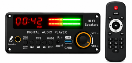 Geestar Digital Audio Player with Spectrum LED Analyzer | Bluetooth 5.0 USB TF Card AUX MP3 Decoder Board with Remote
