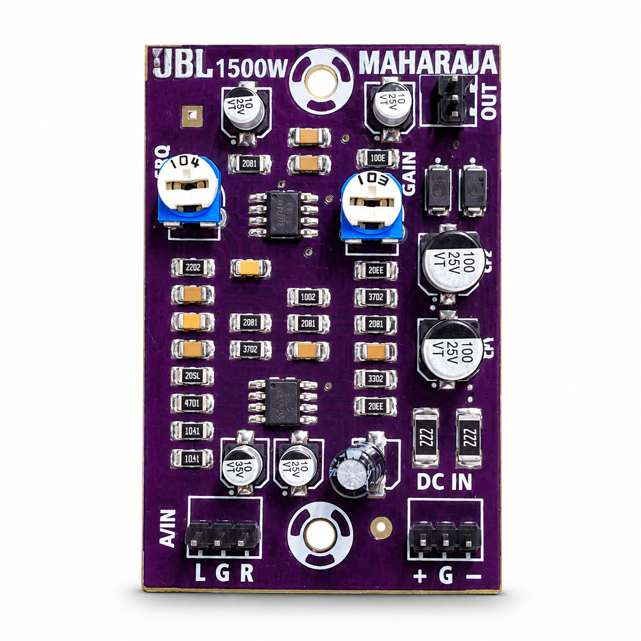 Purple JBL Circuit Board Product Photo maharaja sub pre